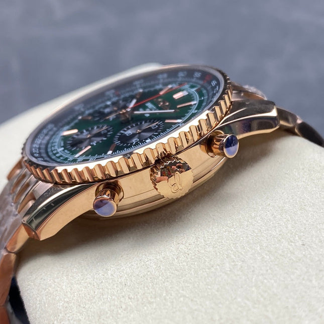 NAVITIMER B01 CHRONOGRAPH 43 ALL RED GOLD BLUE MIX GREEN DIAL