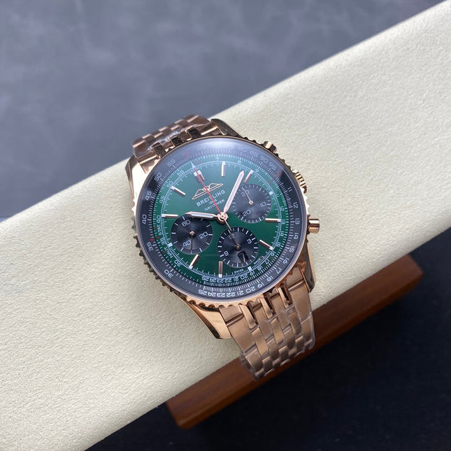 NAVITIMER B01 CHRONOGRAPH 43 ALL RED GOLD BLUE MIX GREEN DIAL