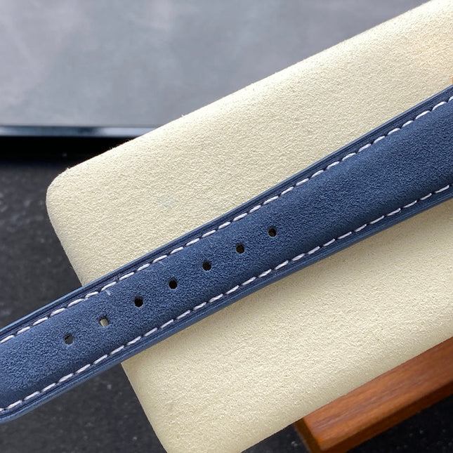 CALATRAVA ROSE GOLD CASE BLUE SUEDE STRAP
