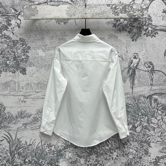 Loewe Logo Embroidered Shirt White Cotton