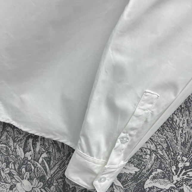 Loewe Logo Embroidered Shirt White Cotton