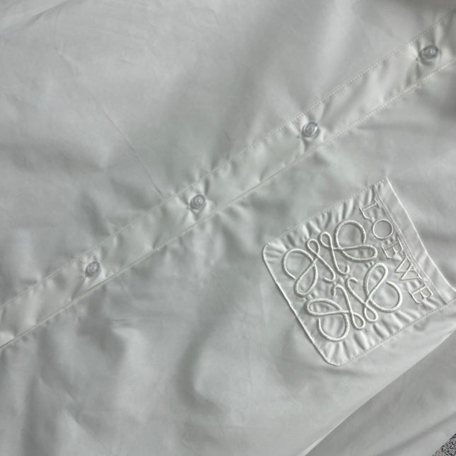 Loewe Logo Embroidered Shirt White Cotton