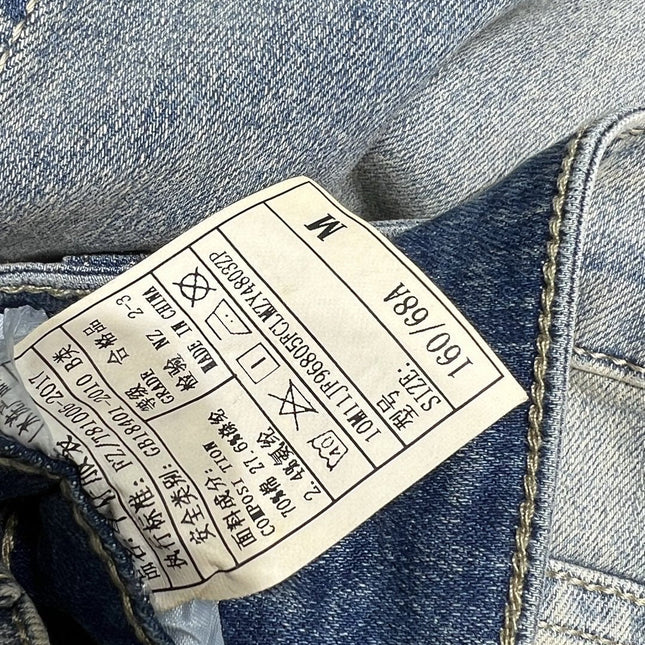 Joewe 25 Chain-decorated Jeans Blue Cotton Fabric