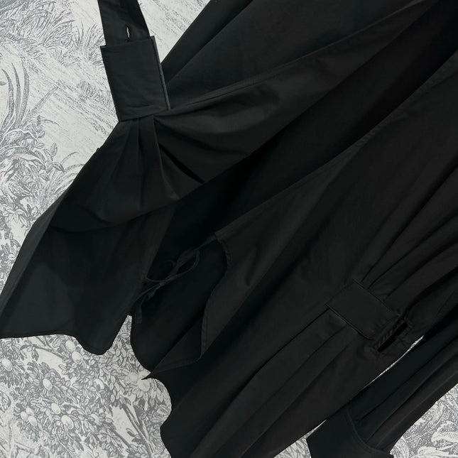 Loewe 25 Wrinkled Lace-up Shirt Black Cotton