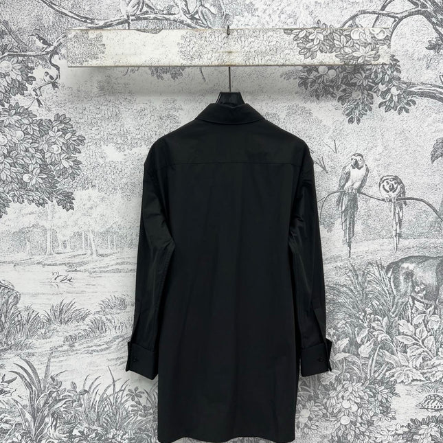 Loewe 25 Wrinkled Lace-up Shirt Black Cotton