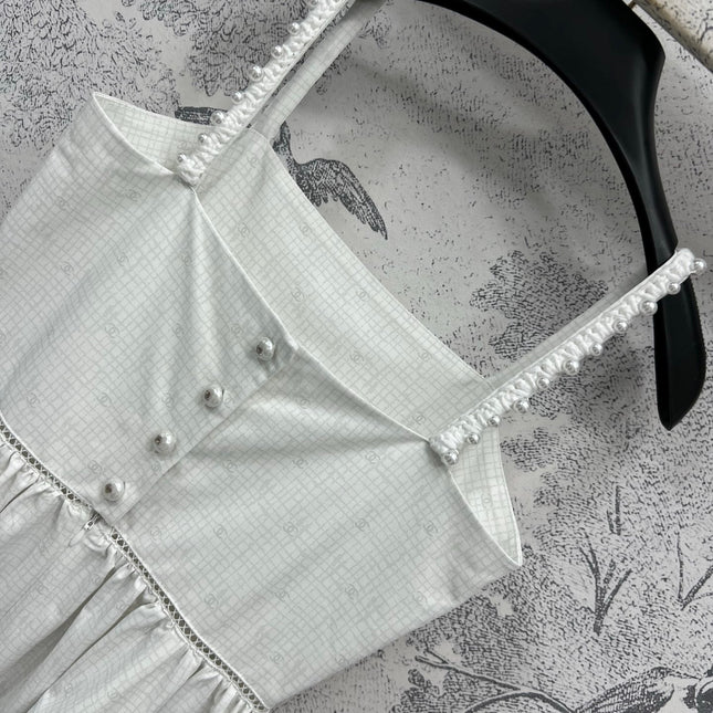 CC 25 Suspender Dress Ivory Cotton