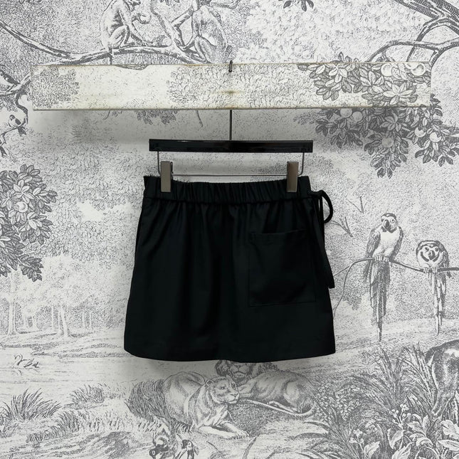 Loewe 25 Pleated Short Skirt Black Polyester Fiber