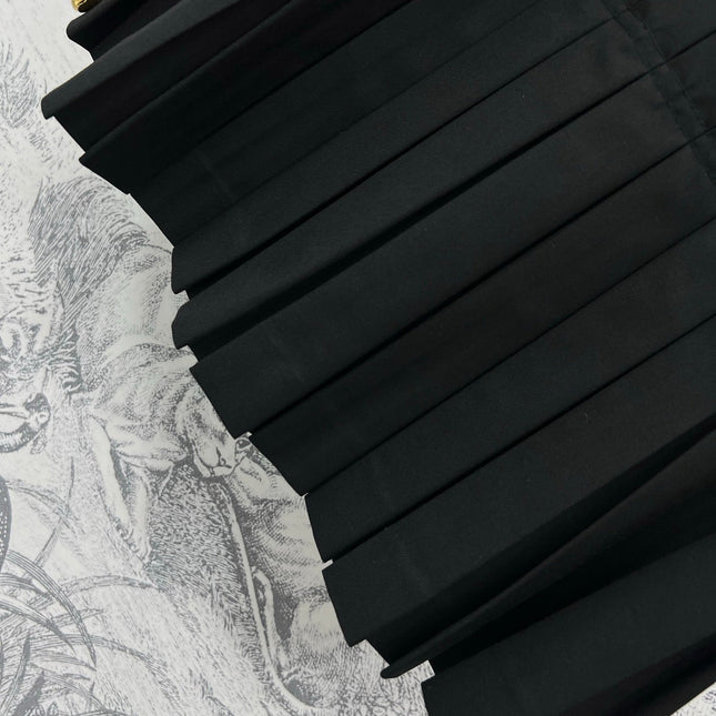 Loewe 25 Pleated Short Skirt Black Polyester Fiber