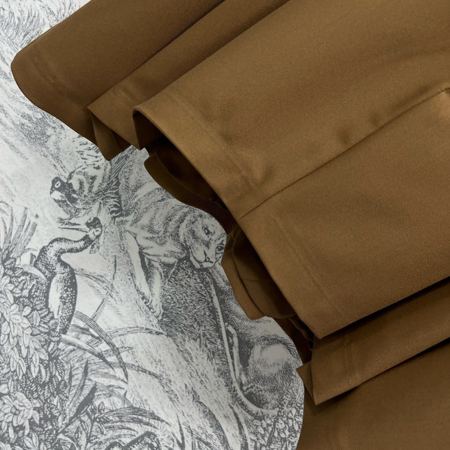 Loewe 25 Pleated Short Skirt Khaki Brown Polyester Fiber