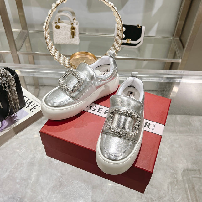 VIV' UP SNEAKERS IN SLIVER PATENT CALFSKIN