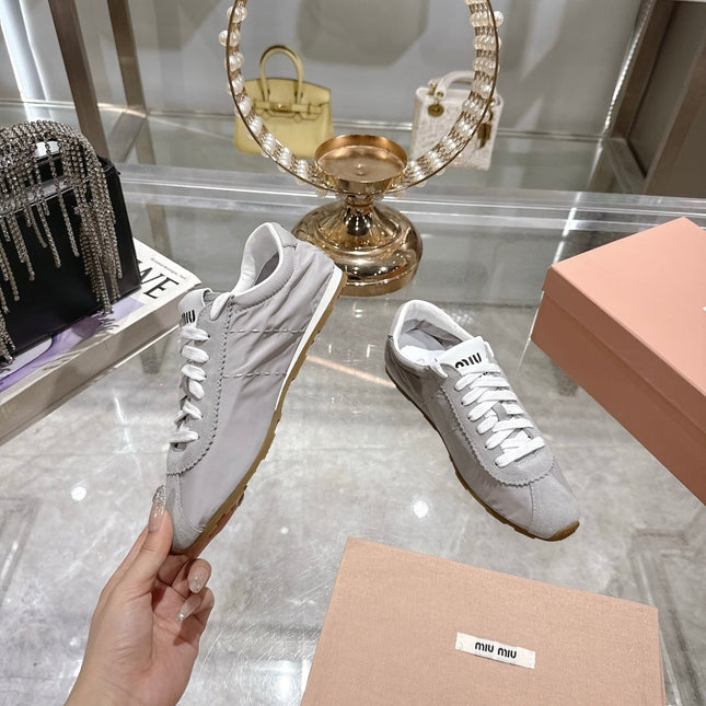 PLUME NAPPA SNEAKERS IN GREY SUEDE AND CANVAS