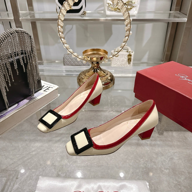 ROGER VIVIER 25S TROMPETTE BALLERINAS 45MM IN IVORY CALFSKIN