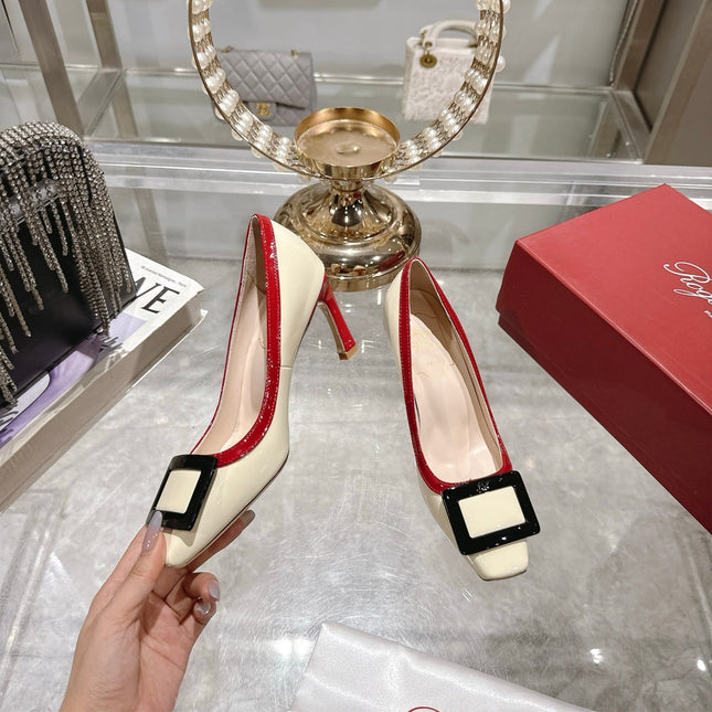 ROGER VIVIER 25S TROMPETTE BALLERINAS 75MM IN IVORY CALFSKIN