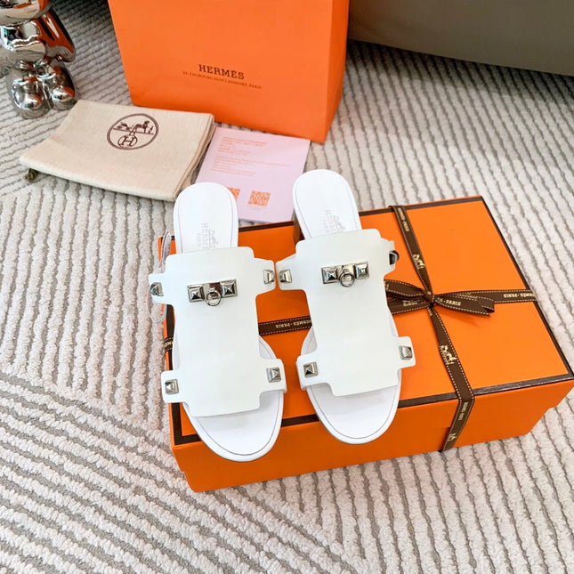 INVINCIBLE 50 SANDAL IN WHITE CALFSKIN