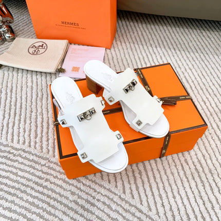 INVINCIBLE 50 SANDAL IN WHITE CALFSKIN