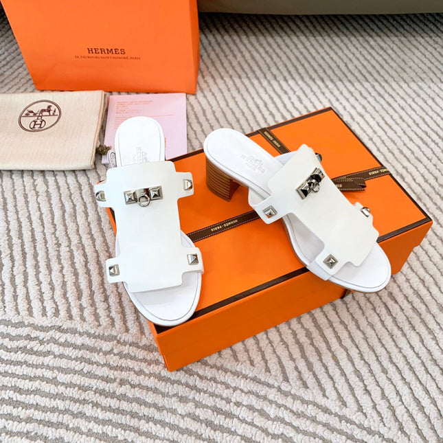 INVINCIBLE 50 SANDAL IN WHITE CALFSKIN