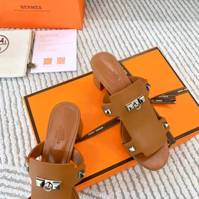 INVINCIBLE 50 SANDAL IN BRONZE BROWN CALFSKIN