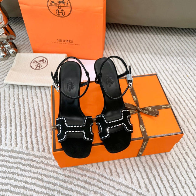 HIGH SANDAL 8.5 CM IN BLACK SUEDE