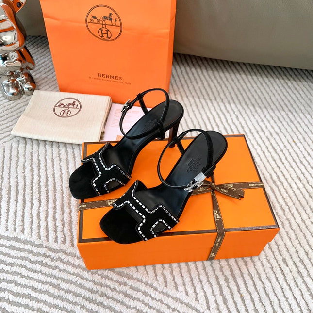 HIGH SANDAL 8.5 CM IN BLACK SUEDE