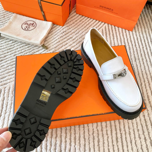 ICONE LOAFER IN WHITE CALFSKIN