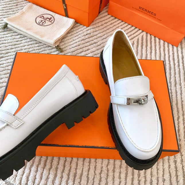 ICONE LOAFER IN WHITE CALFSKIN