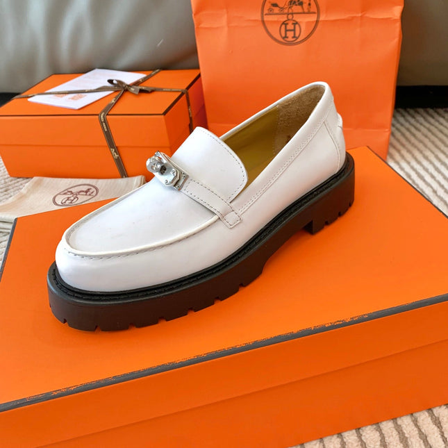 ICONE LOAFER IN WHITE CALFSKIN