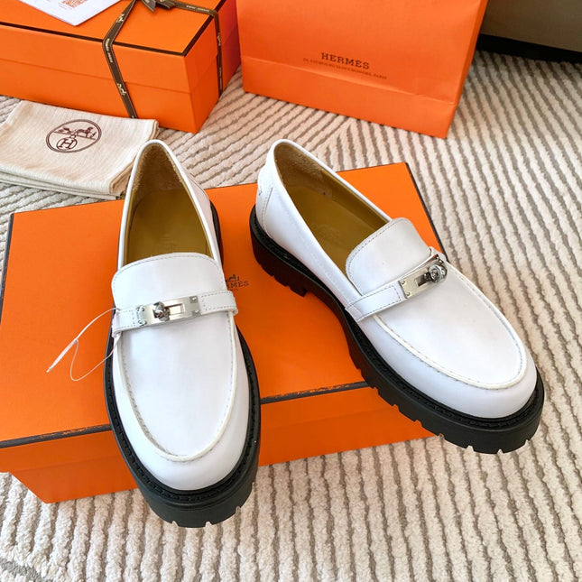 ICONE LOAFER IN WHITE CALFSKIN