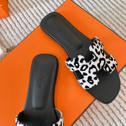 0RAN SANDAL IN BLACK MIX WHITE SUEDE