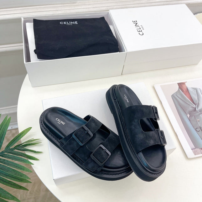 DAD SANDAL MULE IN BLACK SUEDE