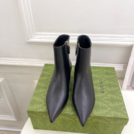 SIGNORIA SHORT BOOTS 4.5CM IN BLACK CALFSKIN