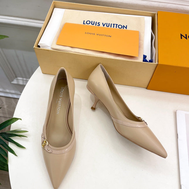 6AM HIGH PUMP 5 CM IN BISQUE BEIGE CALFSKIN