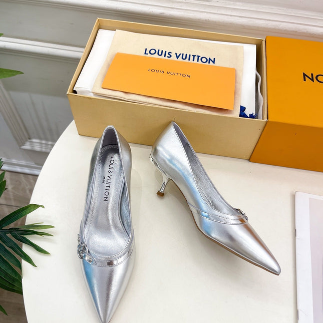 6AM HIGH PUMP 5 CM IN SILVER CALFSKIN