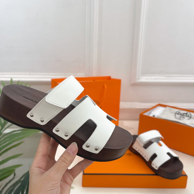 KOS CLOG IN WHITE CALFSKIN
