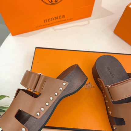 KOS CLOG IN BRONZE BROWN CALFSKIN