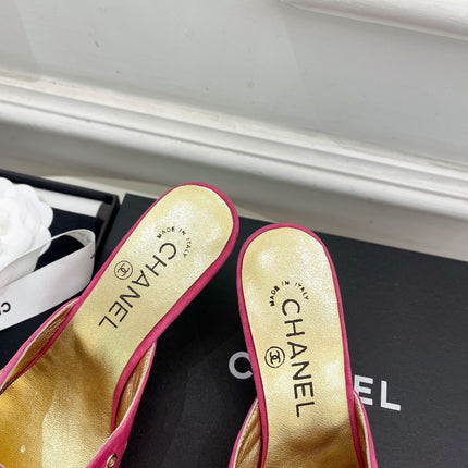 HIGH 65 MM MULE IN DEEP PINK SUEDE