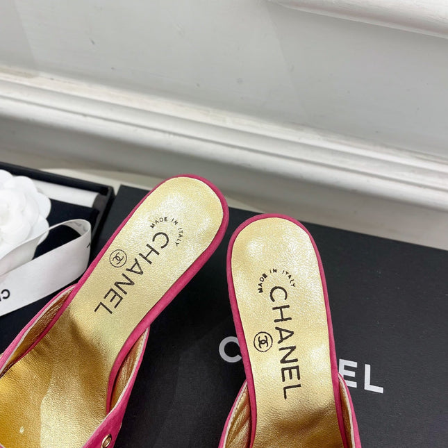 HIGH 65 MM MULE IN DEEP PINK SUEDE