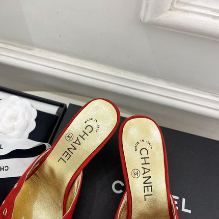 HIGH 65 MM MULE IN CHERRY RED SUEDE