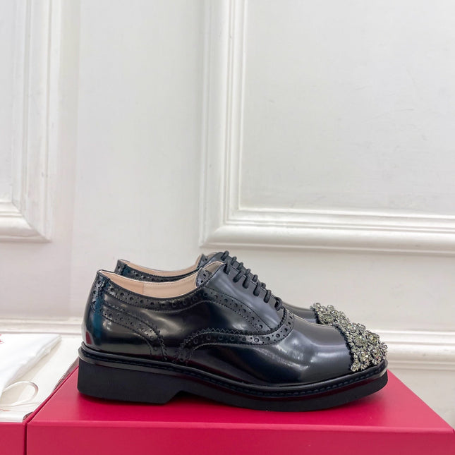 VIV' RANGERS LACE-UPS IN BLACK CALFSKIN