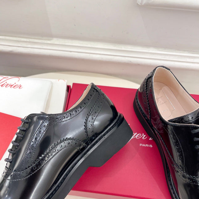 VIV' RANGERS LACE-UPS IN BLACK CALFSKIN