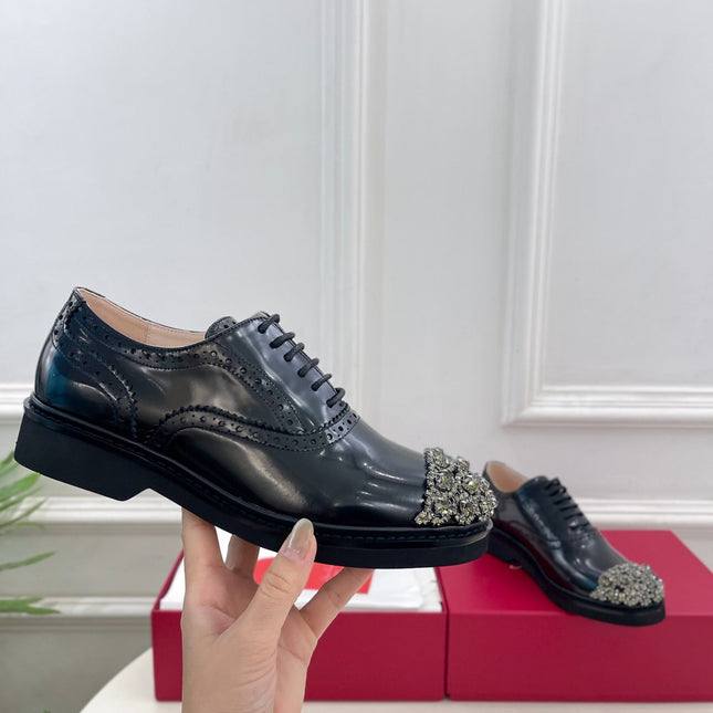 VIV' RANGERS LACE-UPS IN BLACK CALFSKIN