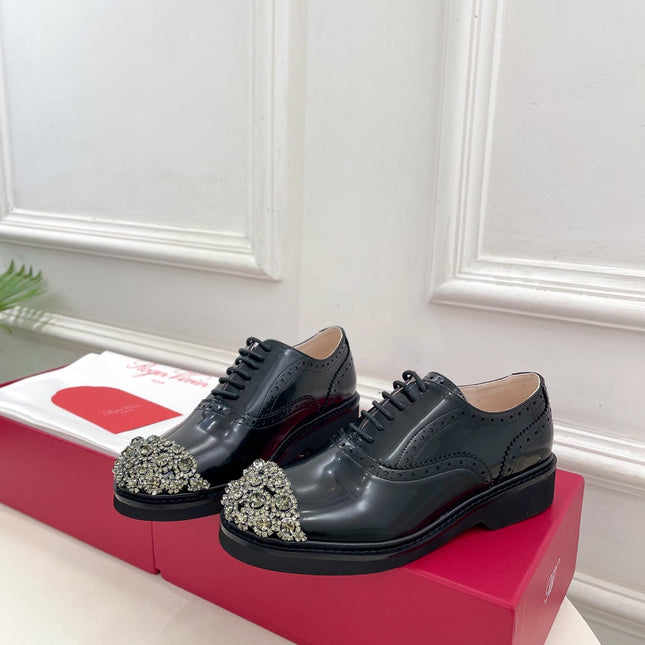 VIV' RANGERS LACE-UPS IN BLACK CALFSKIN