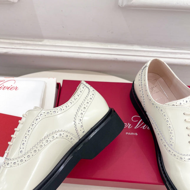 VIV' RANGERS LACE-UPS IN WHITE CALFSKIN