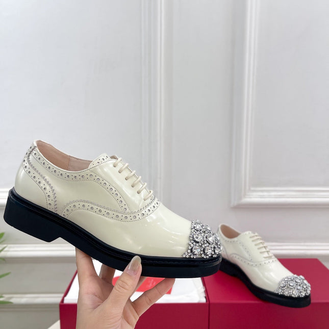 VIV' RANGERS LACE-UPS IN WHITE CALFSKIN