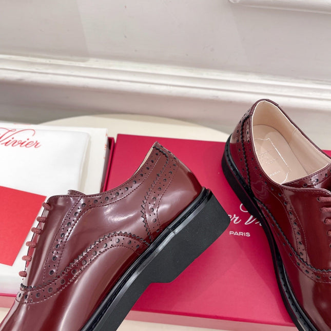 VIV' RANGERS LACE-UPS IN BURGUNDY RED CALFSKIN