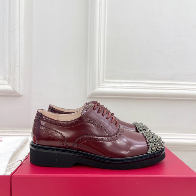 VIV' RANGERS LACE-UPS IN BURGUNDY RED CALFSKIN