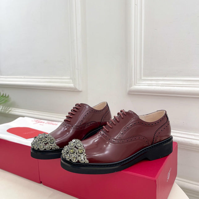 VIV' RANGERS LACE-UPS IN BURGUNDY RED CALFSKIN