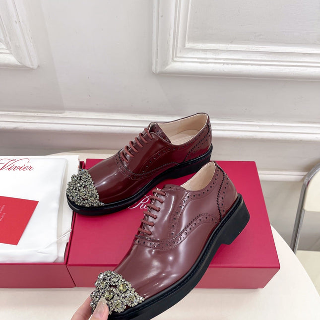 VIV' RANGERS LACE-UPS IN BURGUNDY RED CALFSKIN