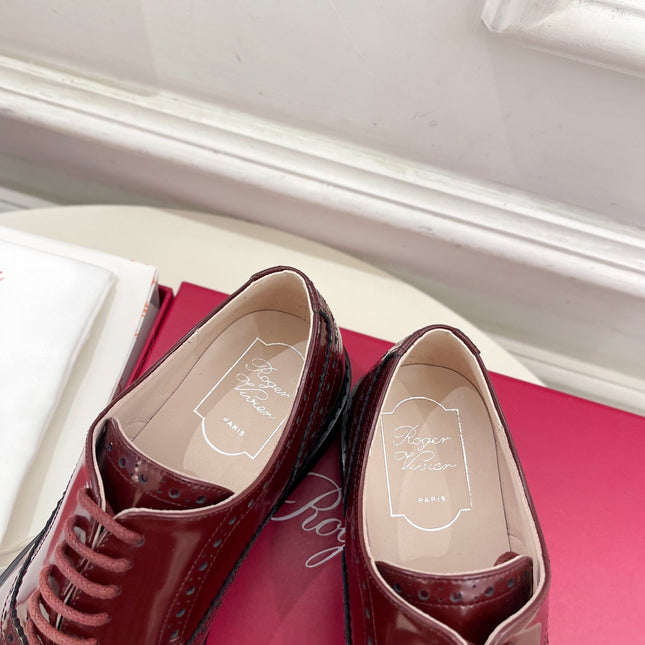 VIV' RANGERS LACE-UPS IN BURGUNDY RED CALFSKIN