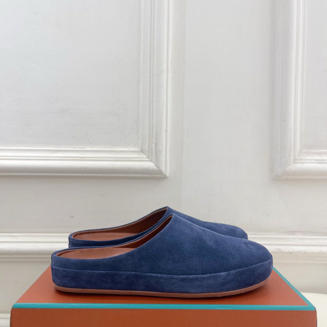 LP 25S MULES IN NAVY BLUE SUEDE