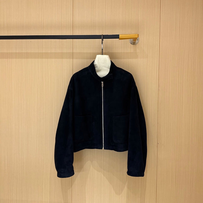 HERMES 25S CAMEL HAIR LEATHER JACKET 250